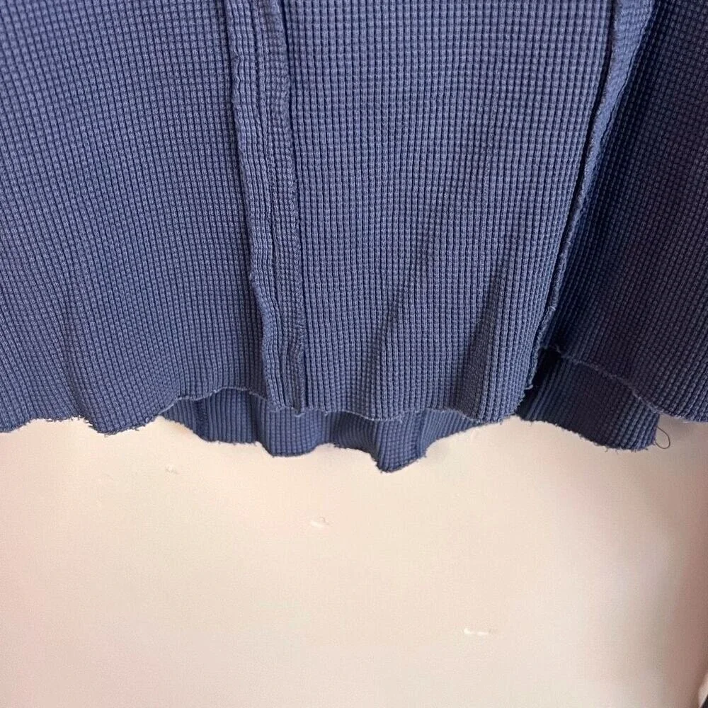 We‎ the Free People Womens Ellie Thermal Slouchy Boho Blue Size XS Oversized Top